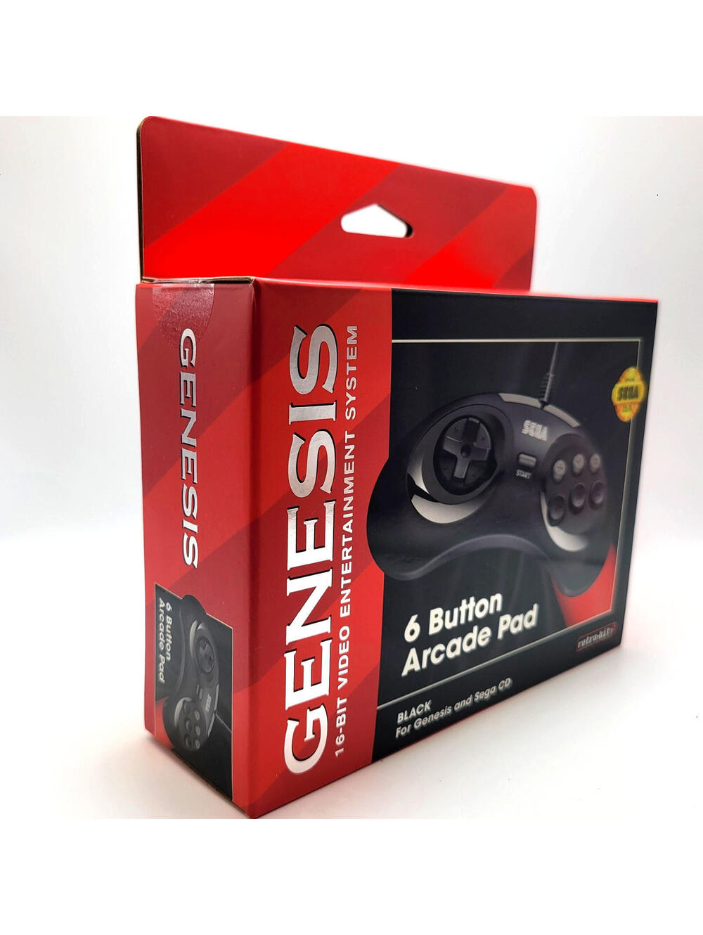 Retro-Bit Official Sega Genesis Controller 6-Button Arcade Pad - Black